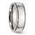 Image of Stainless Steel Grooved and Beaded 8mm Polished Band Ring
