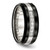 Image of Stainless Steel Polished Black Ceramic CZ Beveled Edge Ring