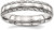 Image of Stainless Steel Polished Grooved Criss Cross Design Ring