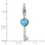 Image of Stainless Steel Polished Simulated Turquoise Heart Key with Lobster Clasp Charm