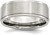 Image of Stainless Steel Ridged Edge 8mm Brushed and Polished Band Ring SR34