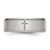 Image of Stainless Steel Ridged Edge Cross 8mm Brushed and Polished Band Ring