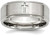 Image of Stainless Steel Ridged Edge Cross 8mm Brushed and Polished Band Ring