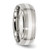 Image of Stainless Steel w/ Sterling Silver Inlay Ridged Edge Brushed/Polished Band Ring