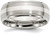 Image of Stainless Steel w/ Sterling Silver Inlay Ridged Edge Brushed/Polished Band Ring