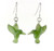 Sterling Silver & Genuine Natural Nephrite Jade Hummingbird Earrings