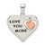 Image of Sterling Silver & Pink Enamel Love You More Heart Pendant