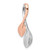 Image of Sterling Silver & Rose Gold-plated Polished & Brushed Leaf Slide Pendant