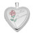 Image of Sterling Silver 20mm Enameled Rose Mis Quince Heart Locket Pendant