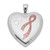 Image of Sterling Silver 24mm Enameled, Shiny-Cut Pink Ribbon Heart Locket Pendant
