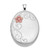 Image of Sterling Silver 26mm Enameled Flower and Scroll Oval Locket Pendant