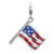 Sterling Silver 3-D Enameled American Flag w/ Lobster Clasp Charm