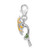 Sterling Silver 3-D Enameled Sunflower w/ Lobster Clasp Charm