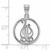 Image of Sterling Silver Alpha Chi Omega Small Circle Pendant by LogoArt (SS041ACO)