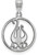 Image of Sterling Silver Alpha Chi Omega Small Circle Pendant by LogoArt (SS041ACO)