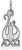 Image of Sterling Silver Alpha Chi Omega X-Small Pendant by LogoArt (SS034ACO)