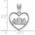 Sterling Silver Alpha Xi Delta Heart Pendant by LogoArt (SS008AXD)