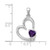 Image of Sterling Silver Amethyst & Diamond Heart Pendant