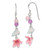 Image of 40mm Sterling Silver Amethyst/Agate/Blue Topaz Flower Earrings