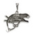 Image of Sterling Silver Antiqued & Textured Leopard On Branch Pendant