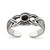Image of Sterling Silver Antiqued Black CZ Cutout Design Toe Ring