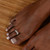 Image of Sterling Silver Antiqued Flowers Toe Ring
