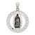 Image of Sterling Silver Antiqued Religious Ruffled Circle Pendant