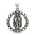 Image of Sterling Silver Antiqued Religious Ruffled Circle Pendant