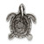 Image of Sterling Silver Antiqued Turtle Pendant QC7671