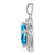 Image of Sterling Silver Blue Topaz and Diamond Pendant Image of Sterling Silver Blue Topaz and Diamond Pendant