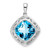 Image of Sterling Silver Blue Topaz and Diamond Pendant Image of Sterling Silver Blue Topaz and Diamond Pendant