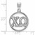 Image of Sterling Silver Chi Omega Small Circle Pendant by LogoArt (SS011CHO)