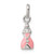 Image of Sterling Silver Childrens Pink Enameled Princess Pendant Image of Sterling Silver Childrens Pink Enameled Princess Pendant