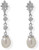 Image of Sterling Silver CZ and Cultured Freshwater Pearl Drop Earrings