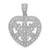 Image of Sterling Silver CZ Fancy Heart Pendant