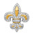 Image of Sterling Silver CZ Fleur De Lis w/ Flash Gold-Plated Slide Pendant