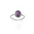 Image of Sterling Silver Delicate Oval Amethyst with Rope Edge Ring
