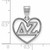Image of Sterling Silver Delta Zeta Heart Pendant by LogoArt (SS008DZ)