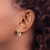 Image of 19mm Sterling Silver Diamond Mystique Gold-Plated Diamond & Ruby Oval Hoop Earrings