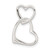 Image of Sterling Silver Double Heart Pendant QC3714