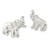 11mm Sterling Silver Elephant Stud Post Earrings