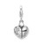 Sterling Silver Enameled Heart Opens w/ Lobster Clasp Charm