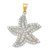 Image of Sterling Silver Flash Gold-Plated and CZ Starfish Pendant