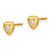 Image of Sterling Silver Gold-tone Kids CZ Heart Necklace and Post Earrings Set