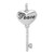 Image of Sterling Silver Heart Top w/ Peace Inscription and CZ Key Pendant