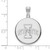 Image of Sterling Silver Iowa State University Large Disc Pendant by LogoArt (SS041IAS)