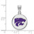 Image of Sterling Silver Kansas State University Medium Disc Pendant by LogoArt SS040KSU