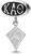 Image of Sterling Silver Kappa Alpha Theta Oval Bead Kite Dangle by LogoArt