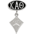 Sterling Silver Kappa Alpha Theta Oval Bead Kite Dangle by LogoArt