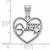Image of Sterling Silver Kappa Kappa Gamma Heart Pendant by LogoArt (SS040KKG)